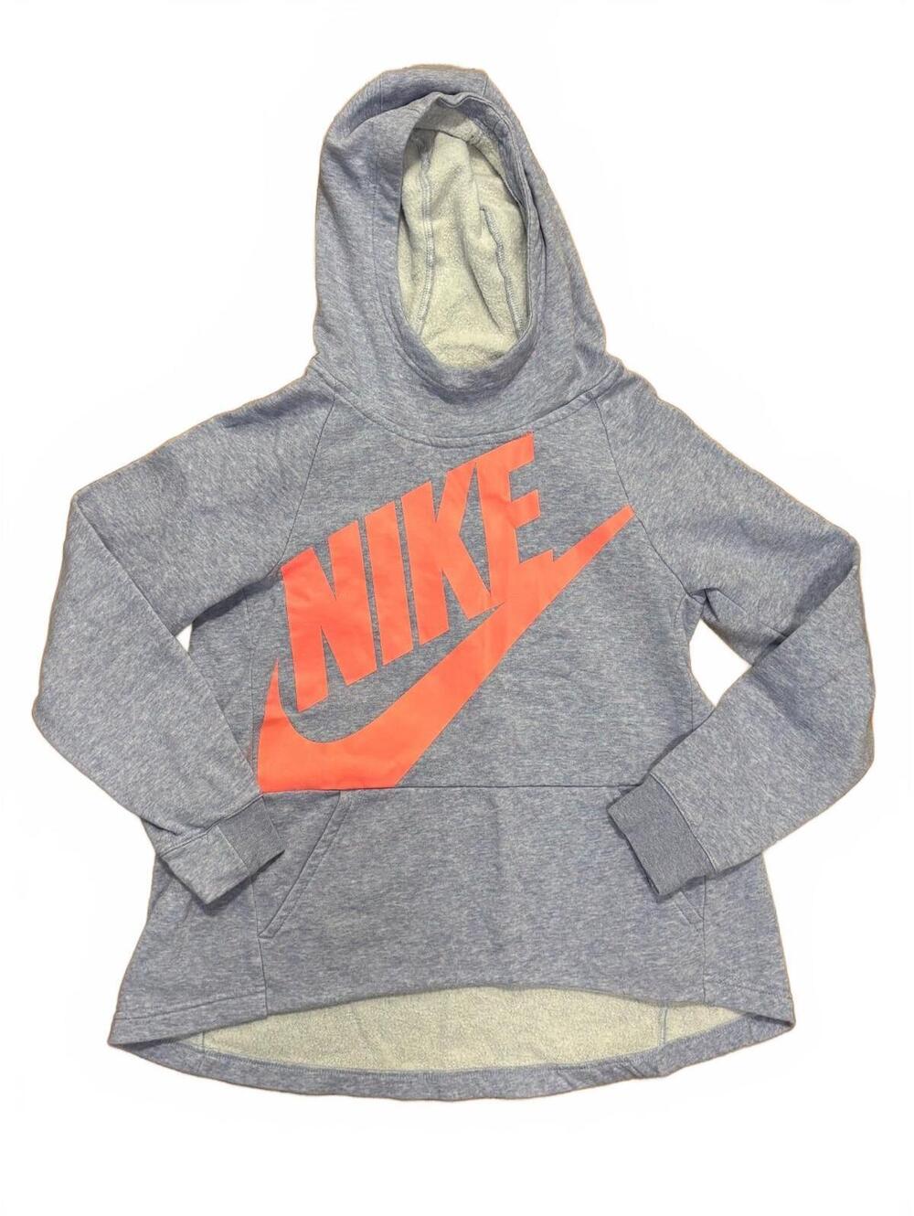 Nike Girl’s Medium Purple Pullover Hoodie with Large Orange Logo